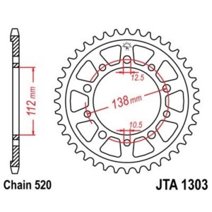 Corona JT 1303 de aluminio con 42 dientes