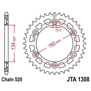 Corona JT 1308 de aluminio con 40 dientes