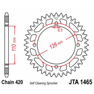 Corona JT 1465 de aluminio con 47 dientes