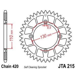 Corona JT 215 de aluminio con 52 dientes
