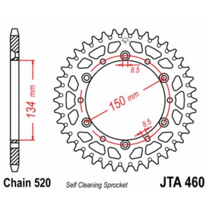 Corona JT 460 de aluminio con 51 dientes