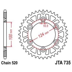 Corona JT 735 de aluminio con 43 dientes