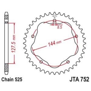 Corona JT 525 de aluminio con 43 dientes - Requiere portacoronas JT...