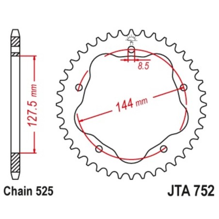 Corona JT 525 de aluminio con 43 dientes - Requiere portacoronas JT...