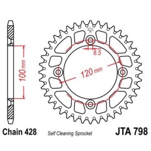 Corona JT 798 de aluminio con 49 dientes
