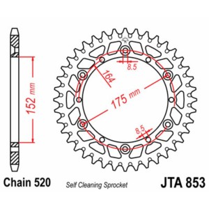 Corona JT 853 de aluminio con 48 dientes