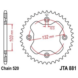 Corona JT 881 de aluminio con 38 dientes
