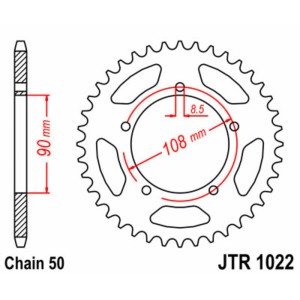 Corona JT SPROCKETS acero estándar 1022 - Paso 530