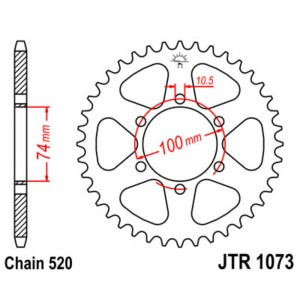 Corona JT SPROCKETS acero estándar 1073 - Paso 520