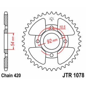 Corona JT SPROCKETS acero estándar 1078 - Paso 420