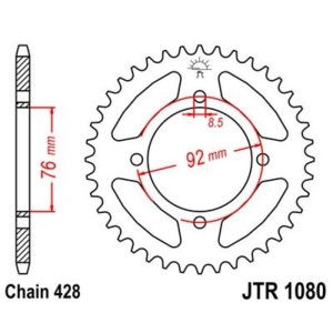 Corona JT 1080 de acero con 39 dientes