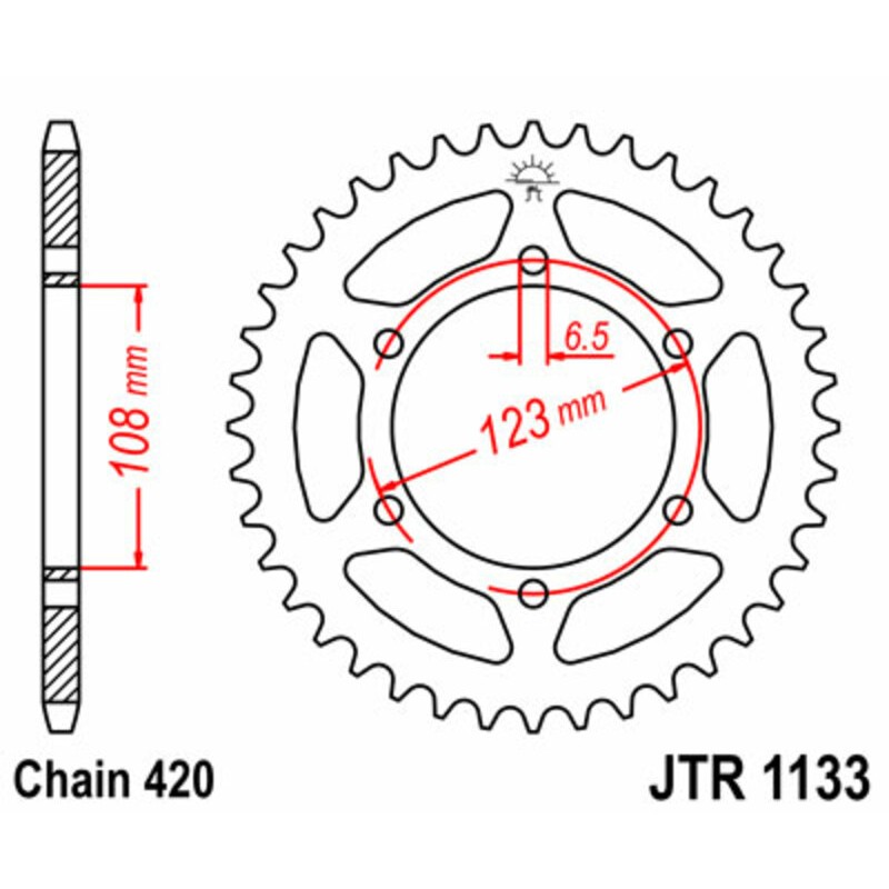 Corona JT SPROCKETS acero estándar 1133 - Paso 420