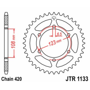 Corona JT SPROCKETS acero estándar 1133 - Paso 420
