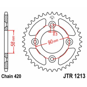 Corona JT SPROCKETS acero estándar 1213 - Paso 420