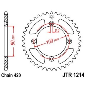 Corona JT 1214 de acero con 38 dientes
