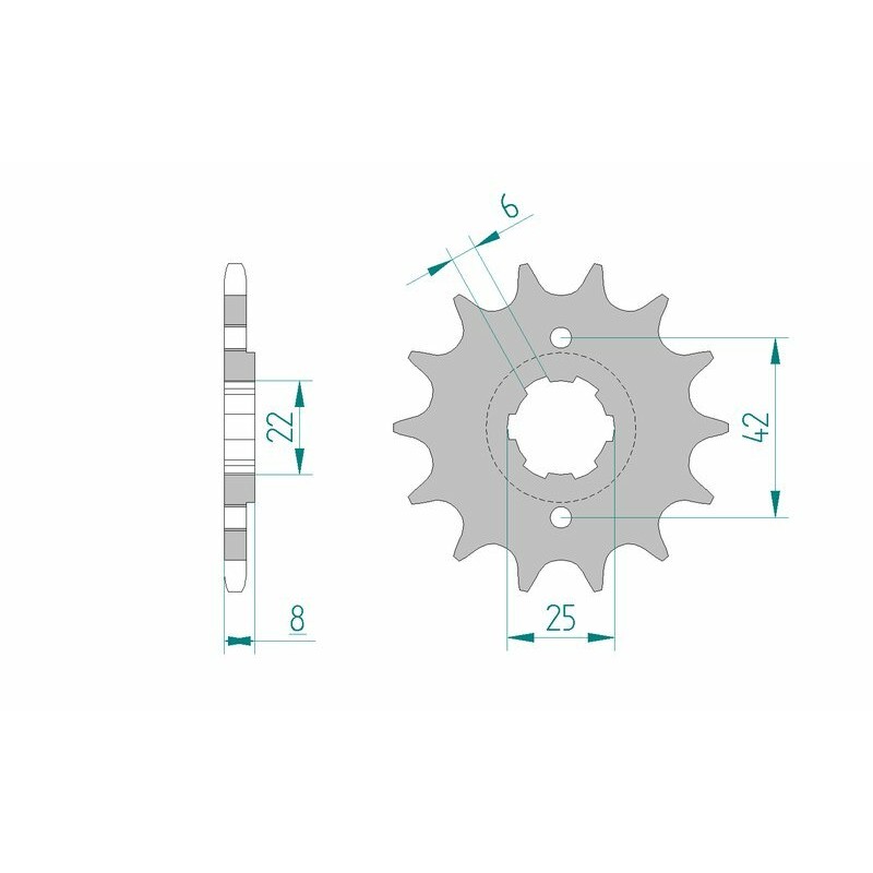 Piñón AFAM acero estándar 20500 - Paso 520