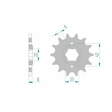 Piñón AFAM acero estándar 20500 - Paso 520