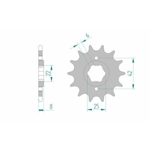 Piñón AFAM acero estándar 20500 - Paso 520