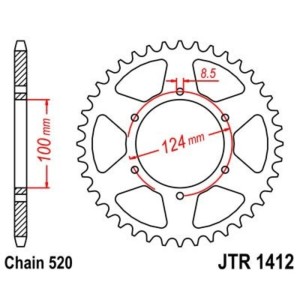 Corona JT 1412 de acero con 37 dientes