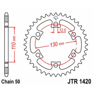 Corona JT SPROCKETS acero estándar 1420 - Paso 530