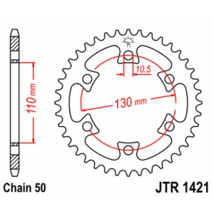 Corona JT SPROCKETS acero estándar 1421 - Paso 530