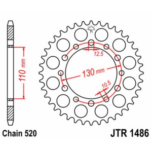 Corona JT SPROCKETS acero estándar 1486 - Paso 520