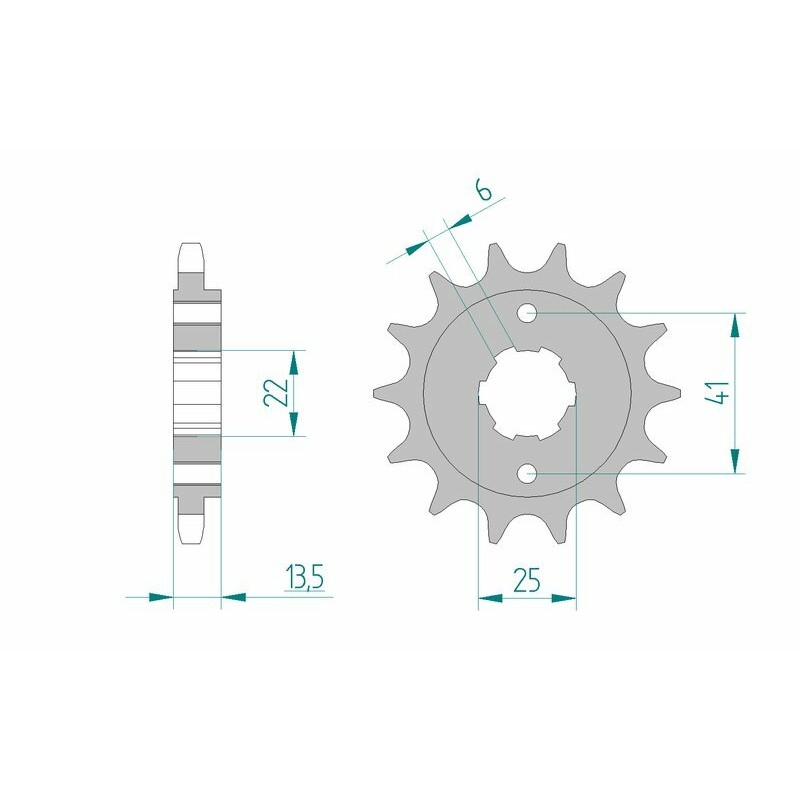 Piñón AFAM acero estándar 20506 - Paso 525