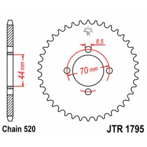 Corona JT SPROCKETS acero estándar 1795 - Paso 520