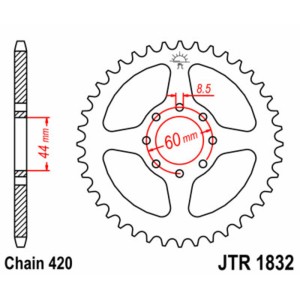 Corona JT SPROCKETS acero estándar 1832 - Paso 420