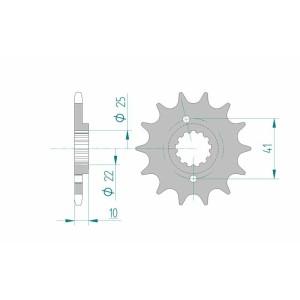 Piñón AFAM acero estándar 20509 - Paso 520