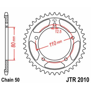 Corona JT SPROCKETS acero estándar 2010 - Paso 530