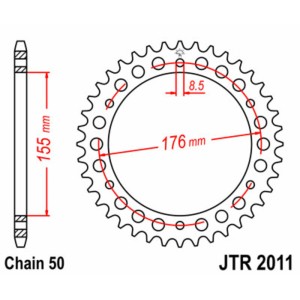 Corona JT SPROCKETS acero estándar 2011 - Paso 530