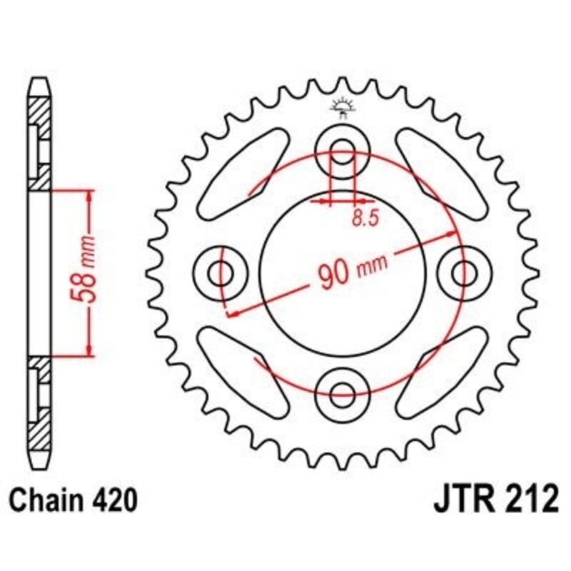 Corona JT 212 de acero con 35 dientes