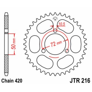 Corona JT SPROCKETS acero estándar 216 - Paso 420
