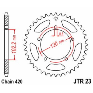 Corona JT SPROCKETS acero estándar 23 - Paso 420