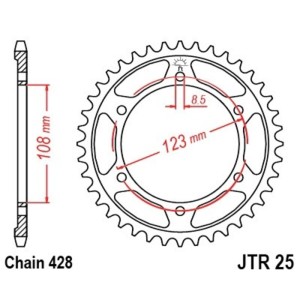 Corona JT 25 de acero con 60 dientes