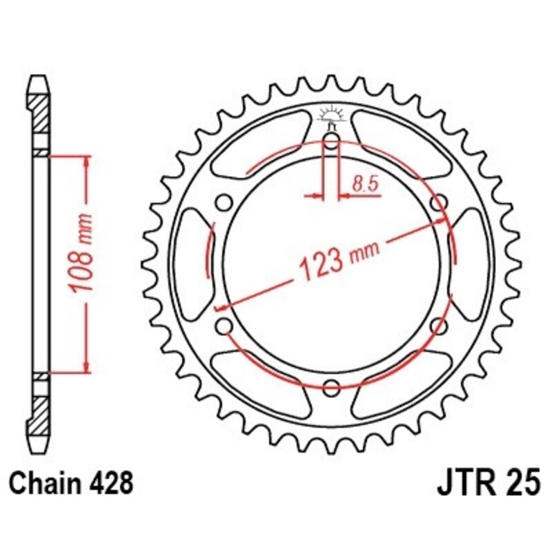 Corona JT 25 de acero con 60 dientes