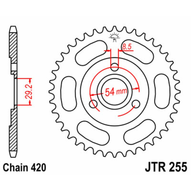 JT SPROCKETS Steel Standard Rear Sprocket 255 - 420