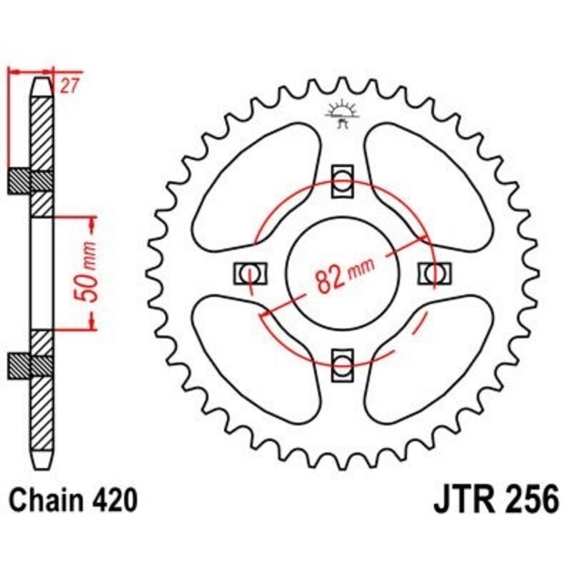 Corona JT 256 de acero con 41 dientes