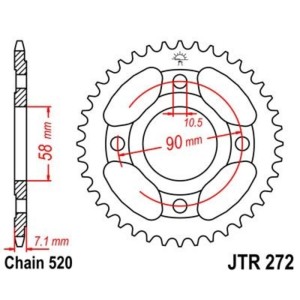 Corona JT SPROCKETS acero estándar 272 - 520