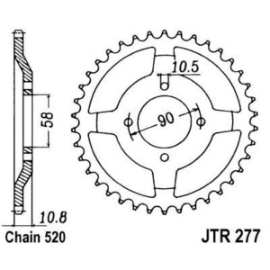 Corona JT 277 de acero con 41 dientes