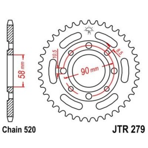 Corona JT 279 de acero con 30 dientes