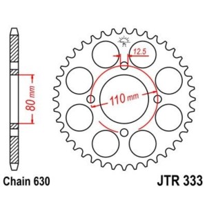 Corona JT 333 de acero con 43 dientes