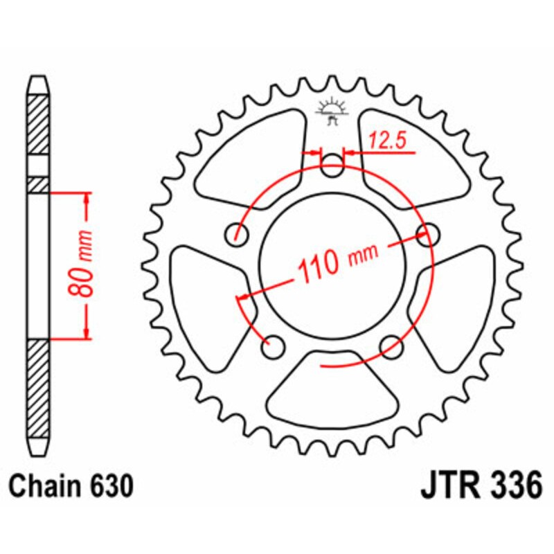 Corona JT 336 de acero con 35 dientes