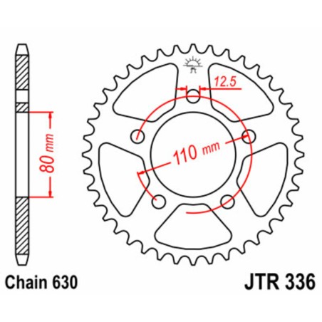 Corona JT 336 de acero con 35 dientes