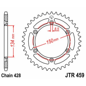 Corona JT SPROCKETS acero estándar 459 - Paso 428