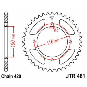 Corona JT 461 de acero con 51 dientes