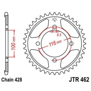 Corona JT 462 de acero con 51 dientes