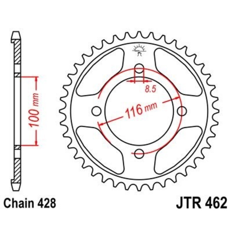 Corona JT 462 de acero con 51 dientes