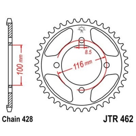 Corona JT 462 de acero con 51 dientes